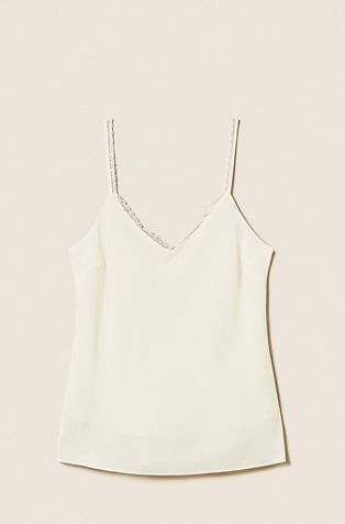 Silk blend crêpe de Chine top