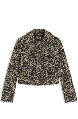 Regular fit jakna z leopardjim vzorcem