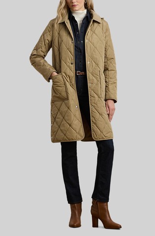 Prešit plašč s kapuco in žametno obrobo