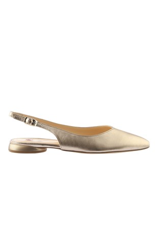 Mona Slingballerinas in Metallic-look Leather
