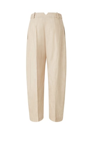 PINKO Wide viscose-blend trousers with pleats Beige 6
