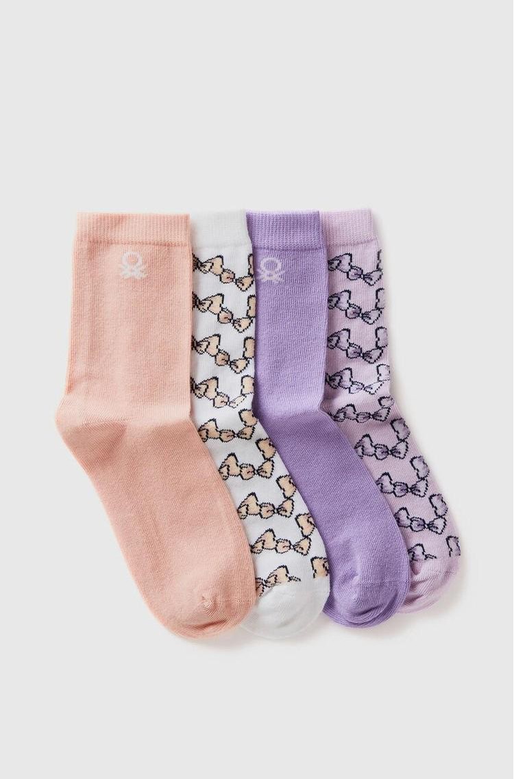 BENETTON 4 pack of cotton blend socks Multi 