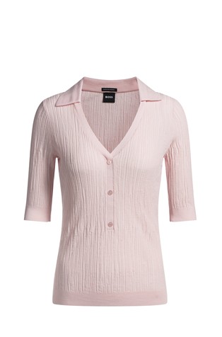 Knitted short-sleeved polo