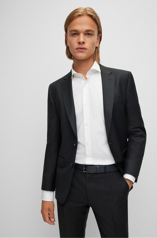 HUGO BOSS Printed belt in Italian leather with logo buckle Black 2