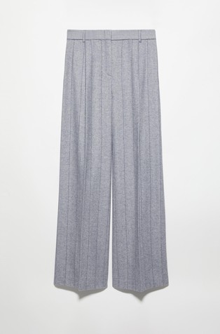 Wide-leg flannel trousers