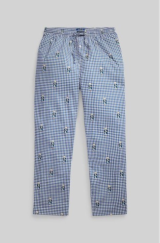Polo Bear Check Cotton Pajama Pant