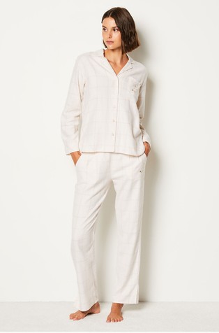 ETAM Malina Plaid Pajama Pants White 4