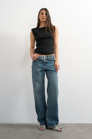 TSEMBER široke jeans hlače s pasom