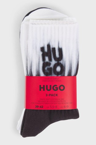 HUGO BOSS Three-pack of short-length socks with logo details White/Black 3