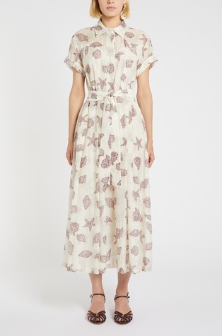 Dolga srajčna obleka z vzorcem