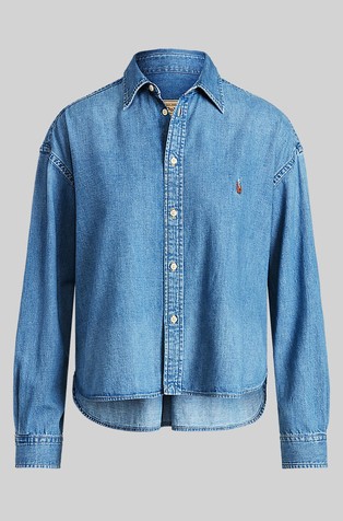 POLO RALPH LAUREN Denim high-low shirt 