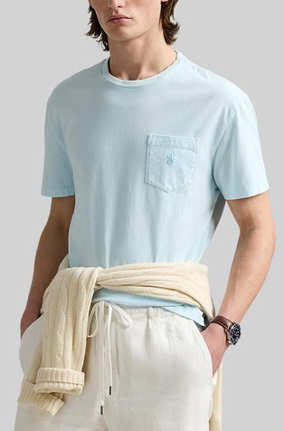 Custom slim fit majica s kratkimi rokavi in žepom