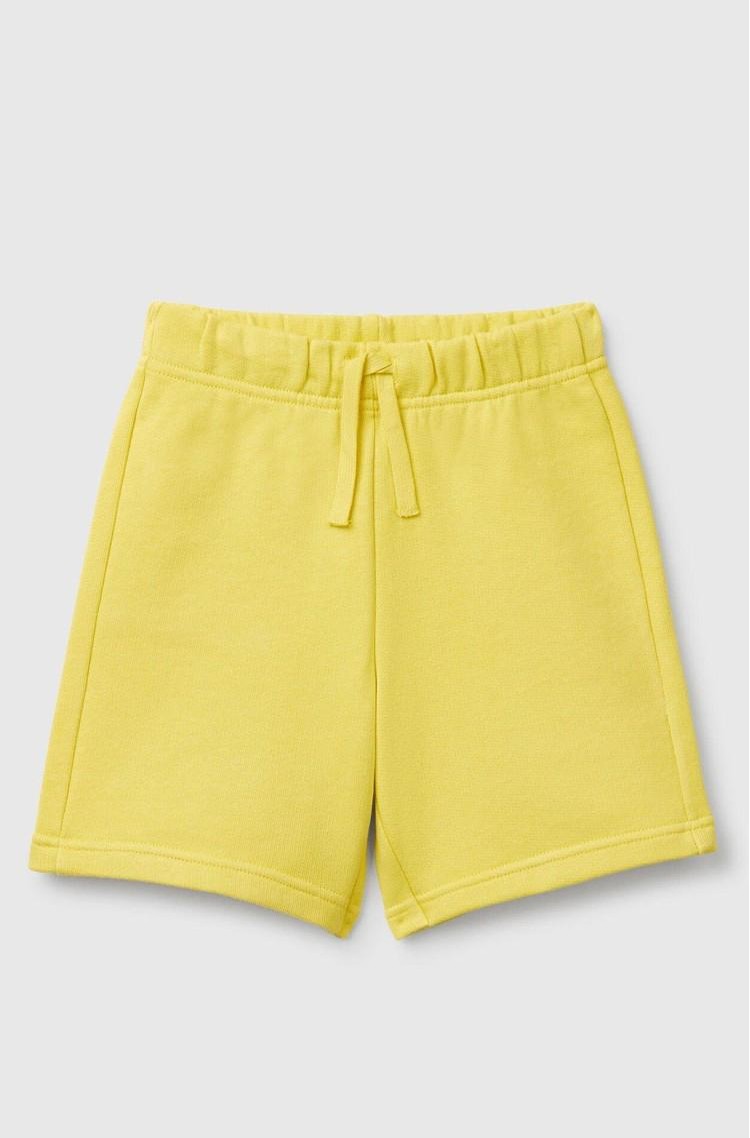 BENETTON Kratke hlače iz organskega bombaža Rumena - Yellow Colour 