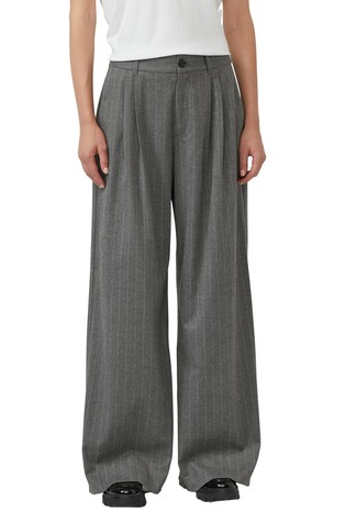 Črtaste hlače s širokimi hlačnicami