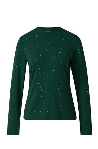 Majica z dolgimi rokavi in okrasnimi kamenčki