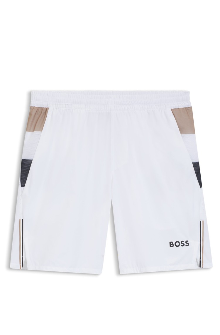 HUGO BOSS Active tennis kratke hlače iz raztegljive performance tkanine Bela - White 