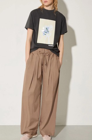 Ohlapne hlače iz bombažnega poplina