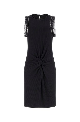 Viscose blend dress with ruffles