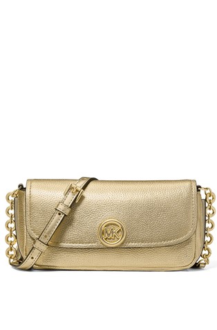 Manjša torbica iz kovinsko svetlečega usnja