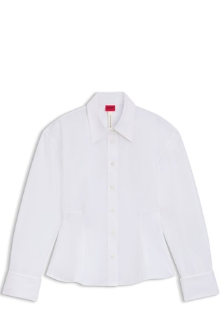 Relaxed fit srajca z zvončastim spodnjim robom