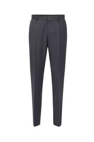 HUGO BOSS Slim fit hlače iz deviške volne Siva - Dark Grey 4