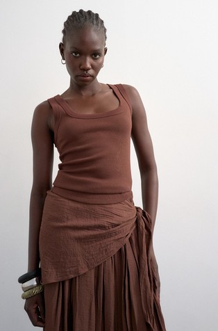 TSHONEY majica brez rokavov iz raztegljivega bombaža