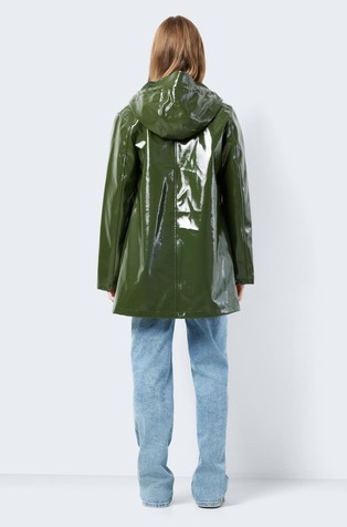 NOISY MAY NMSKY water-repellent vinyl coat Dark Green 2