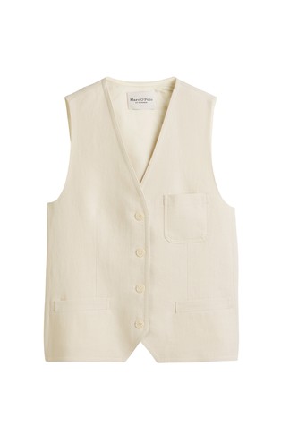 MARC O'POLO Tailored vest made from a linen-viscose mix Beige 4