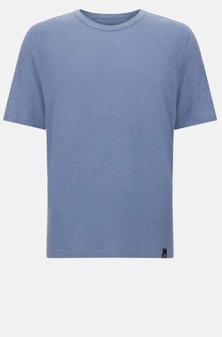 BOGGI MILANO T-Shirt in Stretch Linen Jersey Indigo 3