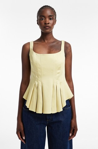 TSFATIMA top brez rokavov z gubami