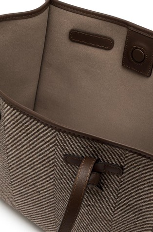GIANNI CHIARINI Marcella tote in herringbone print fabric Var.Daino 3