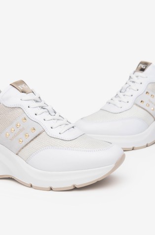 NEROGIARDINI Wedge heel sneakers White/Silver 3