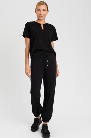 Cotton T-shirt with heart-shaped clasp