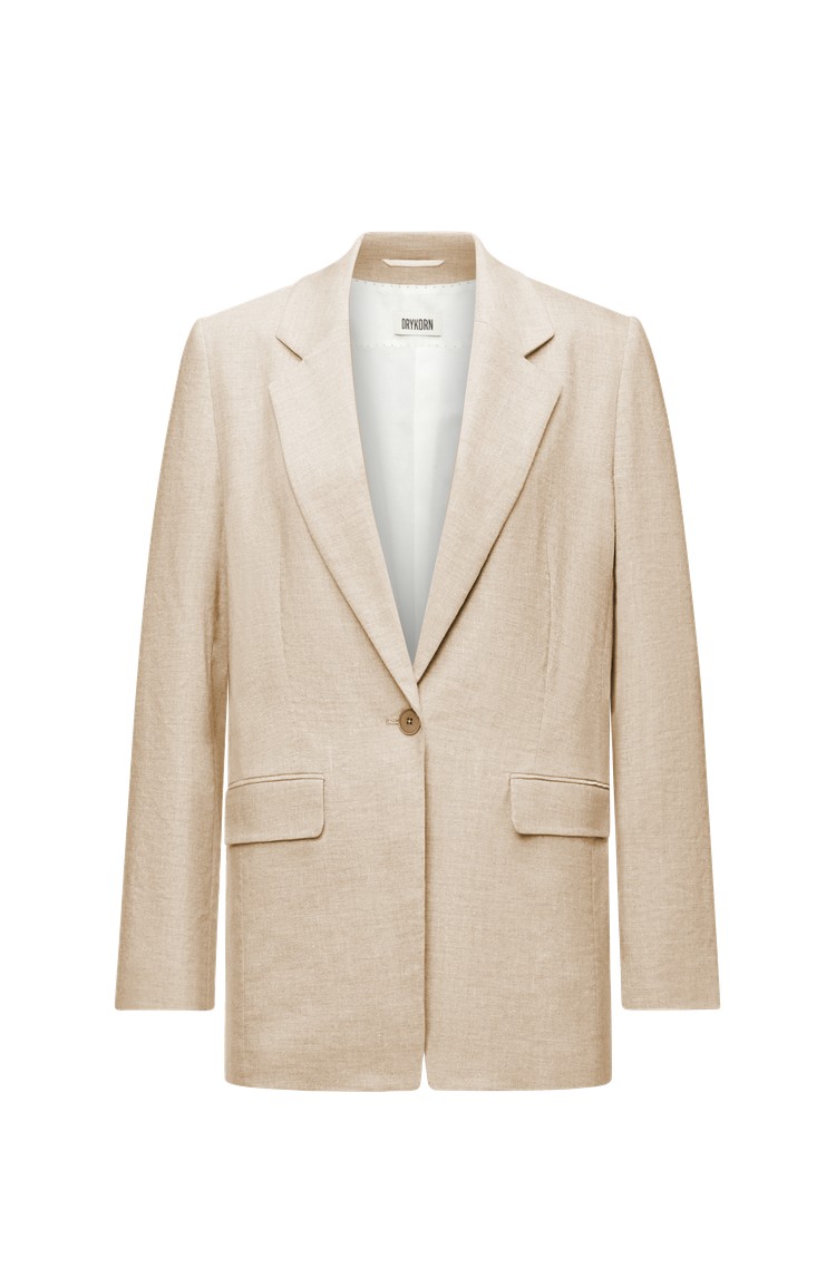 DRYKORN Suknjič z enorednim zapenjanjem iz lanene mešanice Bež - Beige 