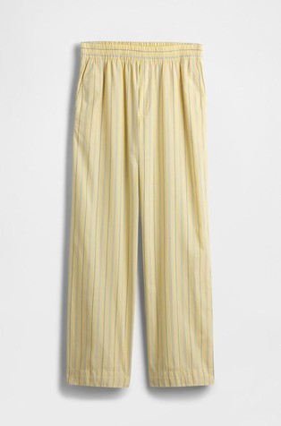 GAP Organic Cotton Poplin Easy Wide-Leg Pants Yellow Stripe 5
