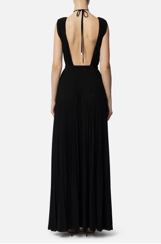 ELISABETTA FRANCHI Red Carpet dress in lurex jersey with belt Black 2