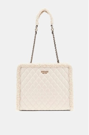 Cristi Quilted Shoulder Bag With Faux Fur