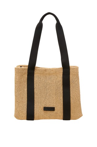Shopper medium in crochet raffia bast look