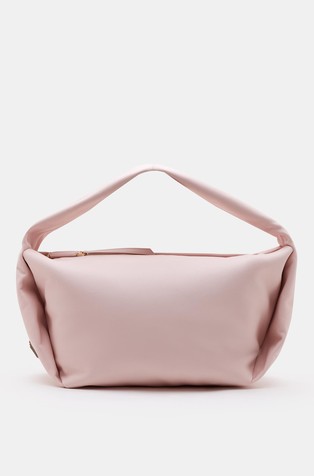 Medium calfskin soft bag with branded tag