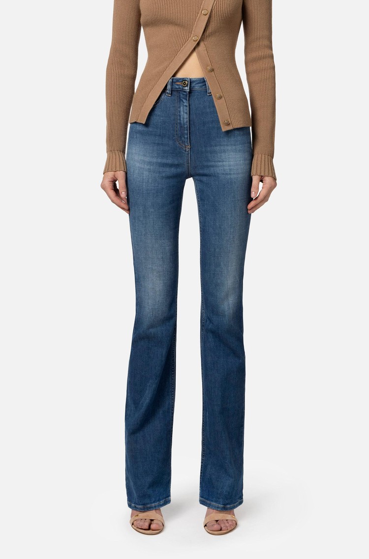 ELISABETTA FRANCHI Slim fit jeans with high waist Blue 