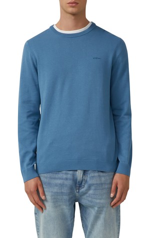 Pleten pulover z vezenim logotipom