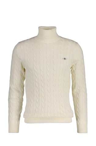 Cotton Cable Knit Turtleneck Sweater