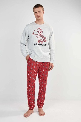Snoopy long pajama set in cotton-blend