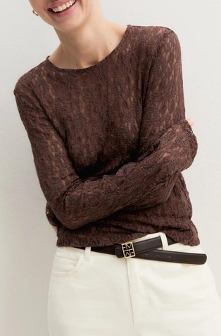 Lace jersey T-shirt