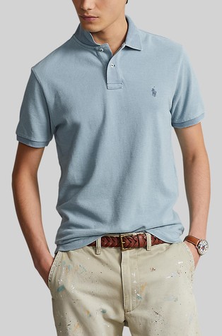 Slim fit bombažna polo majica