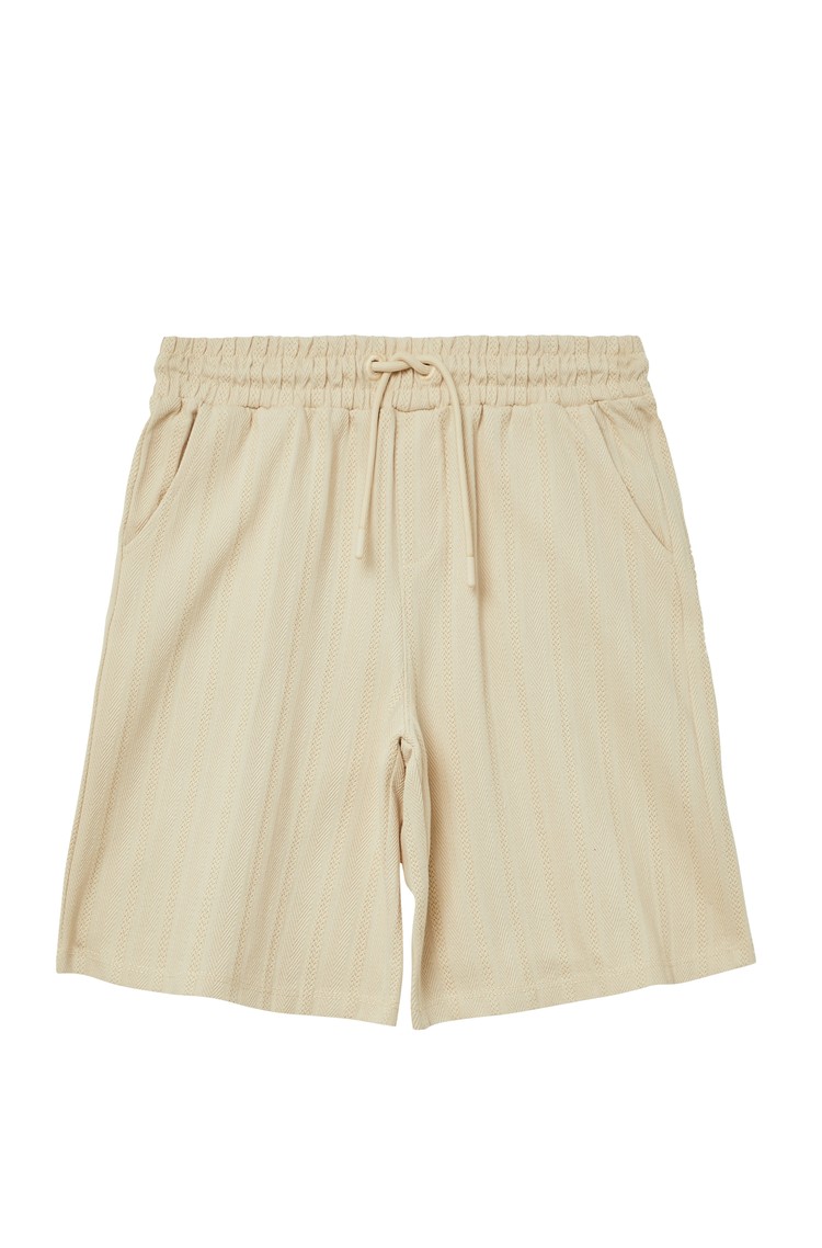 S.OLIVER Textured bermuda shorts in a loose fit Beige 