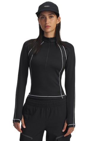 ColdGear® teksturirana majica z dolgimi rokavi in delno zadrgo