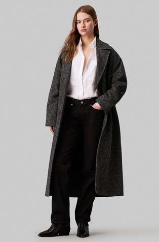 Wool Melange Long Coat