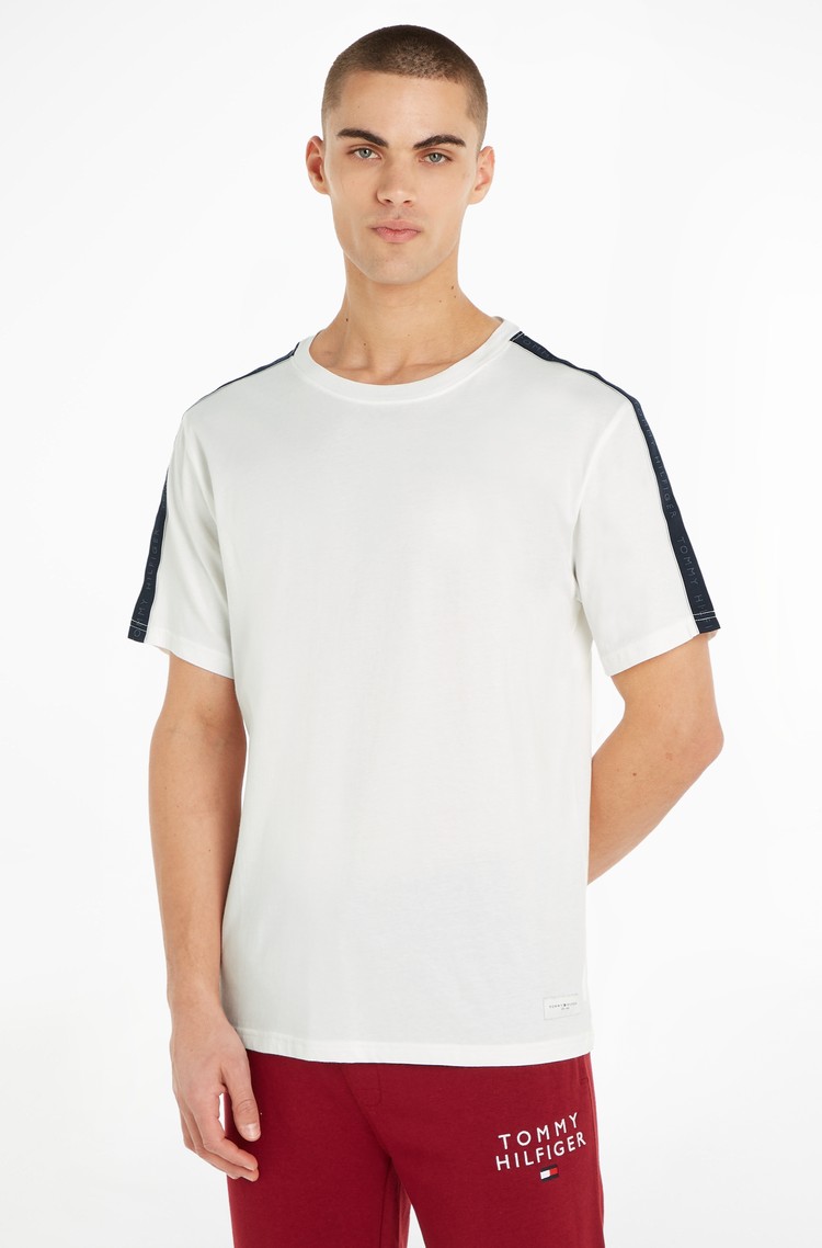 TOMMY HILFIGER TH Established majica s kratkimi rokavi in logo trakom Bela - White 