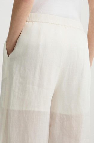 LIU JO Ramie palazzo trousers White 6